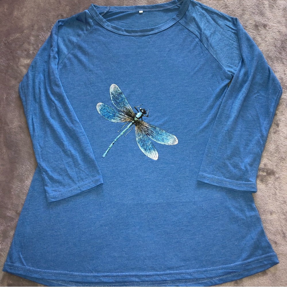 Blue dragonfly Long sleeve shirt